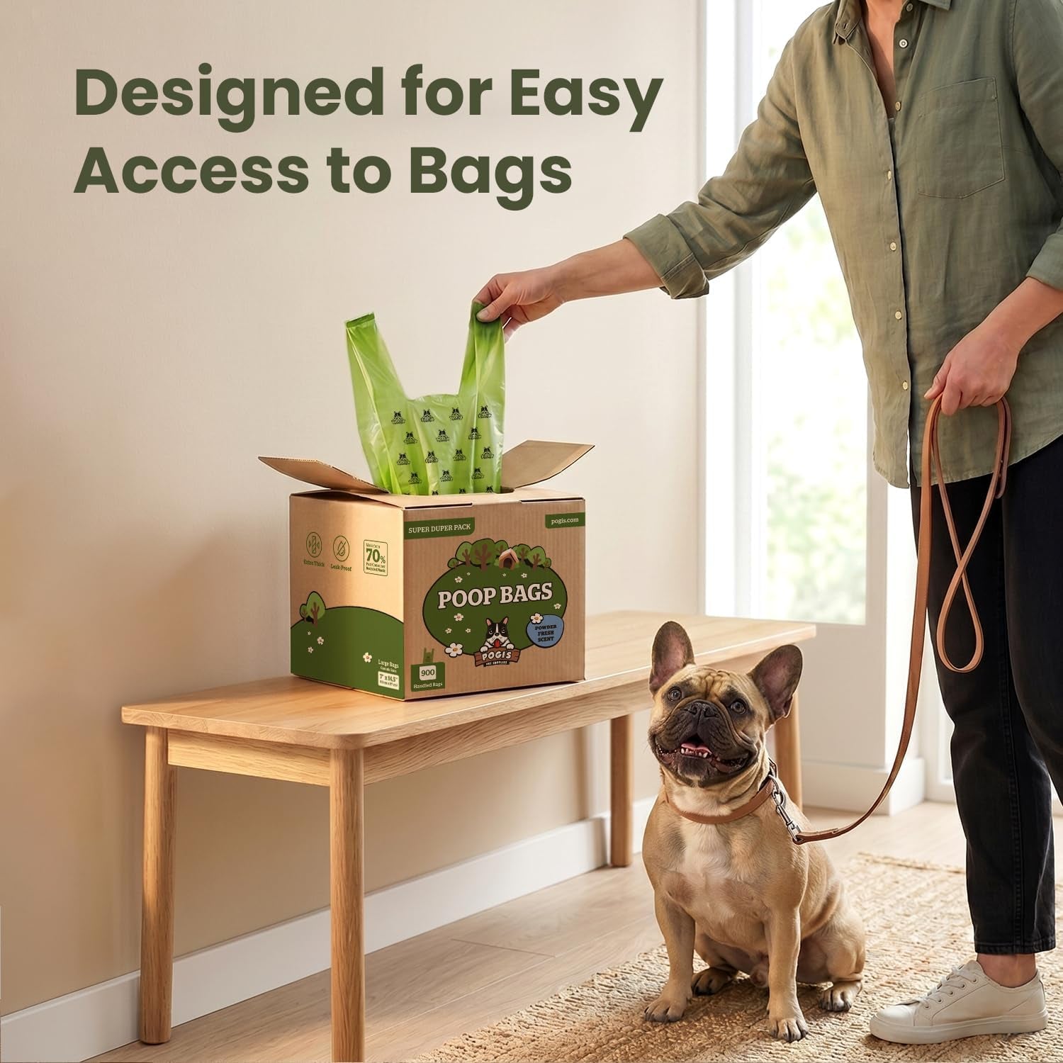 Pogi’S Dog Poop Bags with Handles – Extra-Thick, Leak-Proof, Large, Fresh Scent, 900-Count